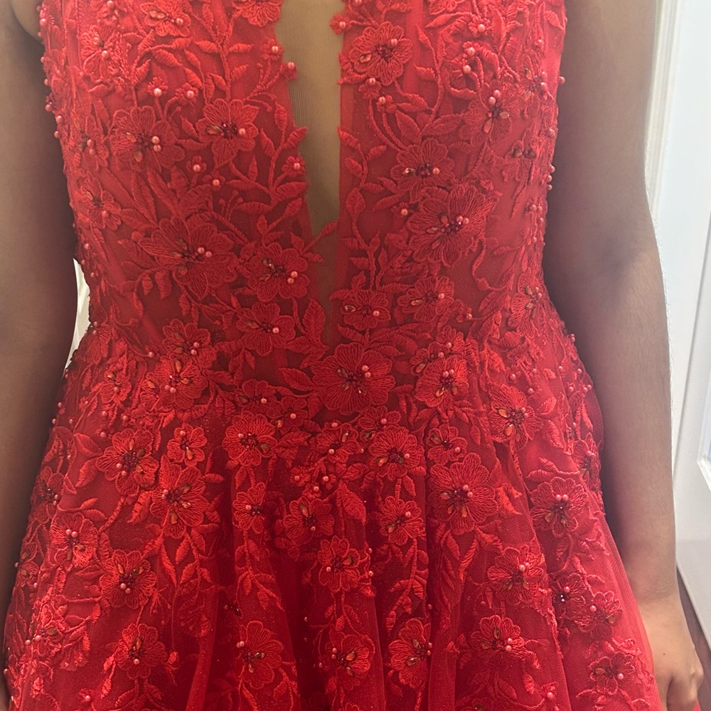 Ellie Wilde Stunning Red Lace Dress - Picture 6 of 6